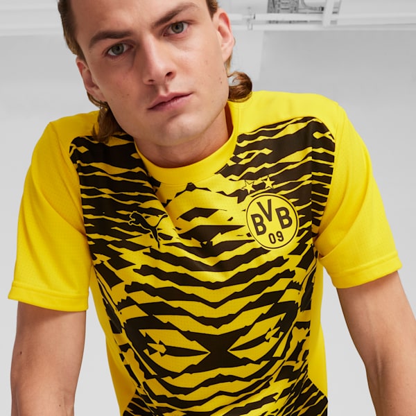 Borussia Dortmund Pre-match Short Sleeve Jersey Men, Faster Yellow-PUMA Black, large-ZAF