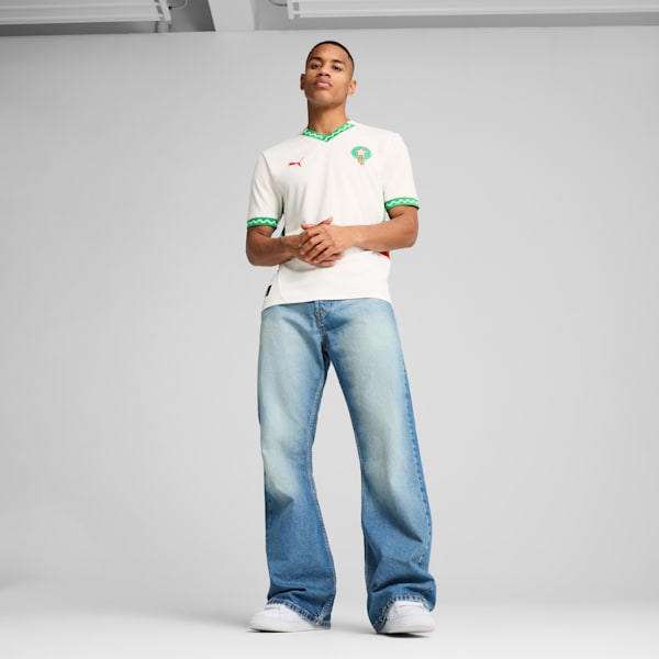 Réplica de camiseta de fútbol de visitante para hombre Marruecos 2025, PUMA White-Fast Green-PUMA Red, large-MEX
