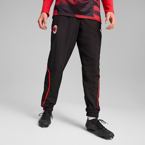 AC Milan Pre-match Woven Pants Men, PUMA Black-For All Time Red, large-ZAF