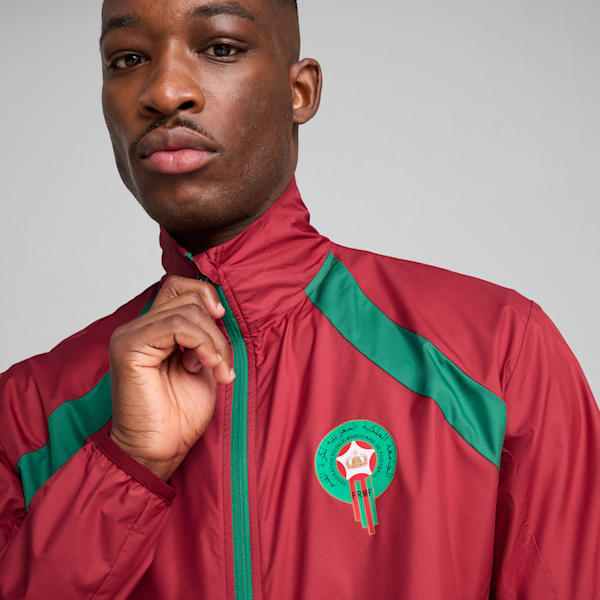 Morocco Pre-match Woven Jacket Men, Intense Red-Archive Green, large-ZAF