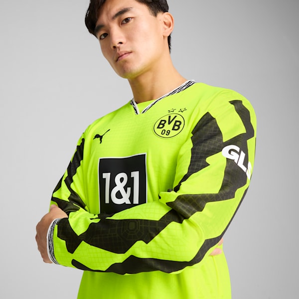 Borussia Dortmund Anniversary Culture Long Sleeve Jersey Men, Yellow Alert-PUMA Black, large-MEX