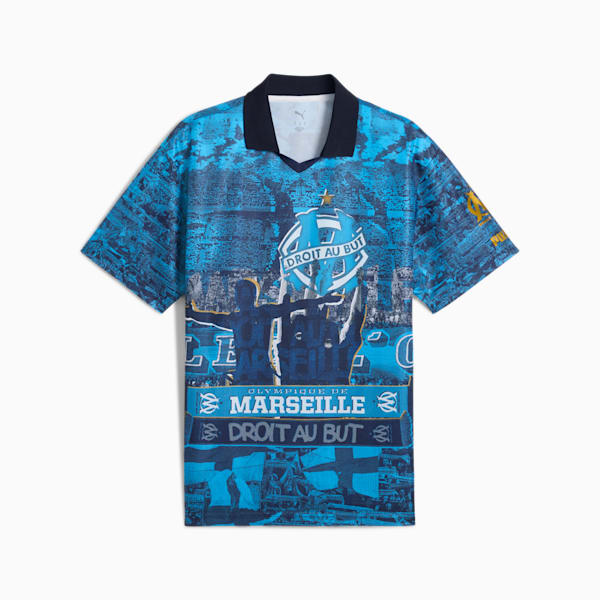 Olympique de Marseille ftblNRGY+ Retro Jersey Men, Bleu Azur, large-MEX