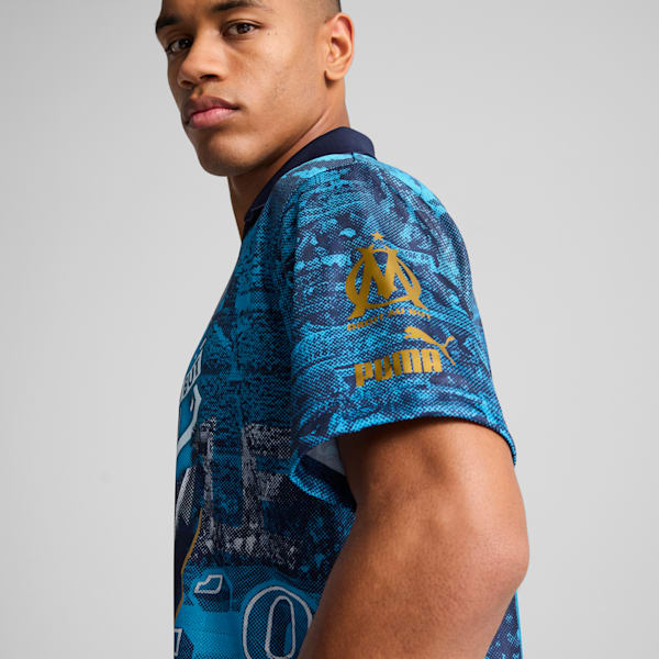 Olympique de Marseille ftblNRGY+ Retro Jersey Men, Bleu Azur, large-MEX