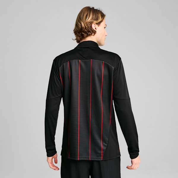 AC Milan Pre-match 1/4 Zip Top Men, PUMA Black-For All Time Red, large-ZAF
