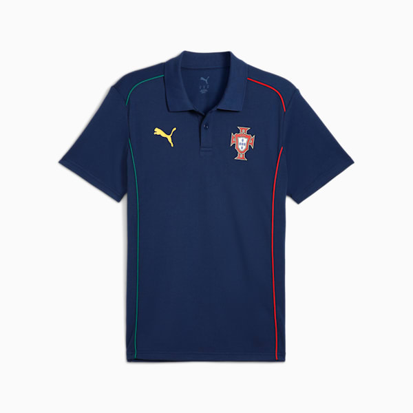 Portugal Casuals Polo Men, Persian Blue-Sunny Yellow, large-ZAF
