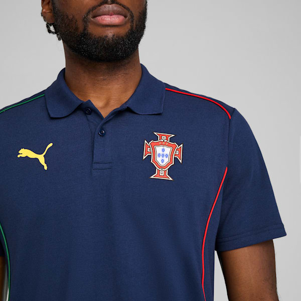 Portugal Casuals Polo Men, Persian Blue-Sunny Yellow, large-ZAF