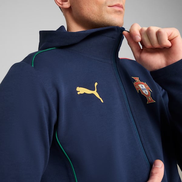 Campera con capucha y cierre Portugal Casuals para hombre, Persian Blue-Sunny Yellow, large-ARG