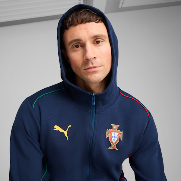 Campera con capucha y cierre Portugal Casuals para hombre, Persian Blue-Sunny Yellow, large-ARG