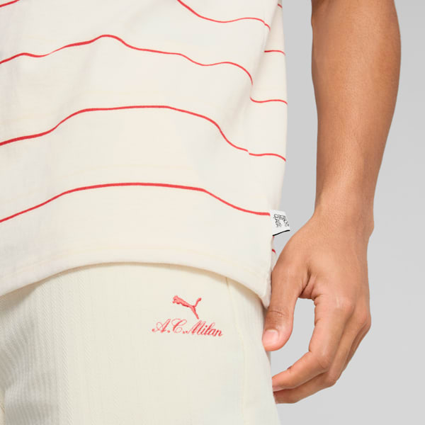 Remera de rayas AC Milan MMQ para hombre, Warm White-Club Red, large-ARG