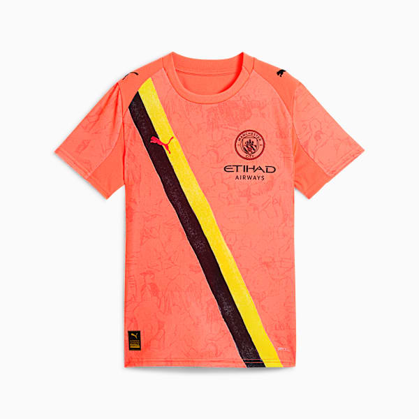 KIDSUPER x MANCHESTER CITY Jersey Youth, Neon Sun-PUMA Black, large-ZAF