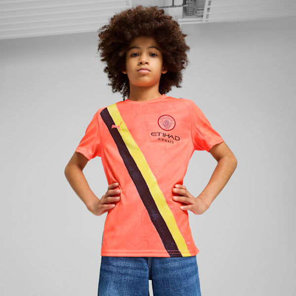 KIDSUPER x MANCHESTER CITY Jersey Youth, Neon Sun-PUMA Black, large-ZAF