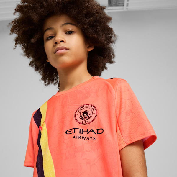 KIDSUPER x MANCHESTER CITY Jersey Youth, Neon Sun-PUMA Black, large-ZAF