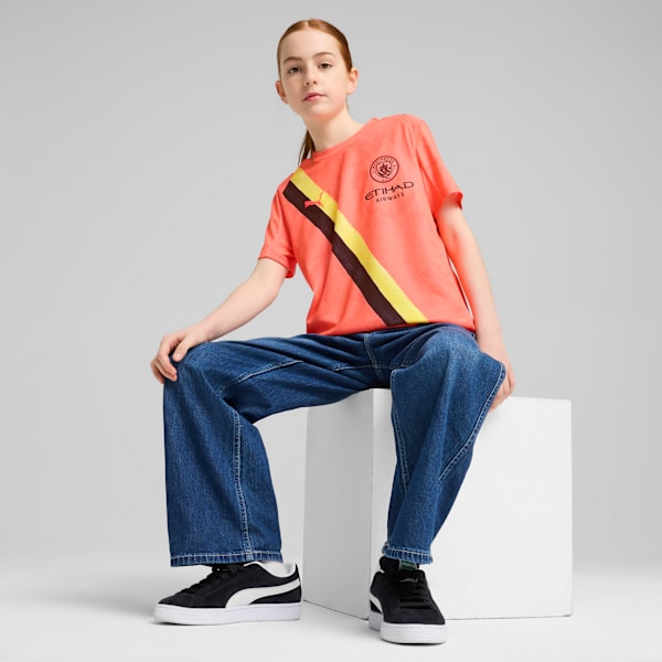 KIDSUPER x MANCHESTER CITY Jersey Youth, Neon Sun-PUMA Black, large-ZAF