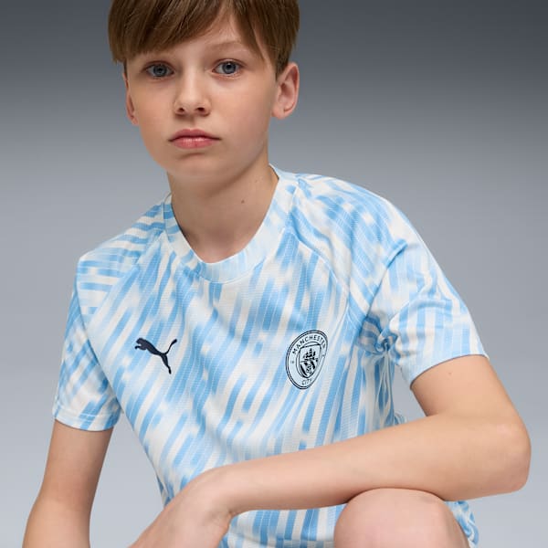 Manchester City Pre-match Jersey Youth, Silver Sky, large-ZAF