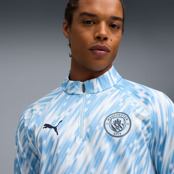 Manchester City Pre-match Quarter-Zip Top Men, Silver Sky, large-ZAF