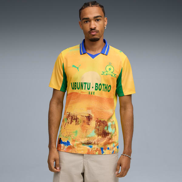 KIDSUPER x MAMELODI SUNDOWNS Jersey Men, Pelé Yellow-Fast Green, large-ZAF