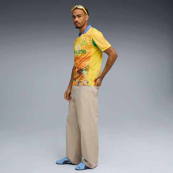 KIDSUPER x MAMELODI SUNDOWNS Jersey Men, Pelé Yellow-Fast Green, large-ZAF
