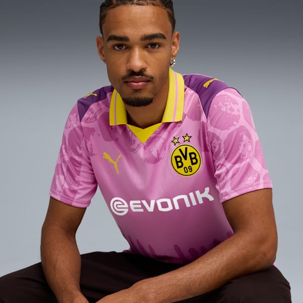 KIDSUPER x BORUSSIA DORTMUND Jersey Men, Mauve Pop-Faster Yellow, large-ZAF
