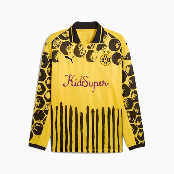 Camiseta retro KID SUPER x BORUSSIA DORTMUND para hombre, Faster Yellow-PUMA Black, large-MEX