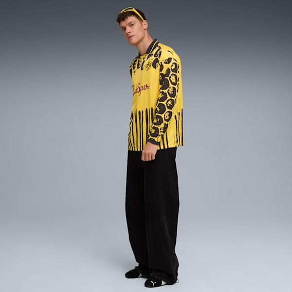 Camiseta retro KID SUPER x BORUSSIA DORTMUND para hombre, Faster Yellow-PUMA Black, large-MEX