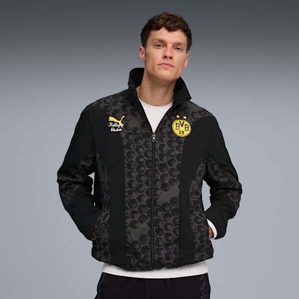 Chamarra reversible KID SUPER x BORUSSIA DORTMUND para hombre, PUMA Black-Faster Yellow, large-MEX