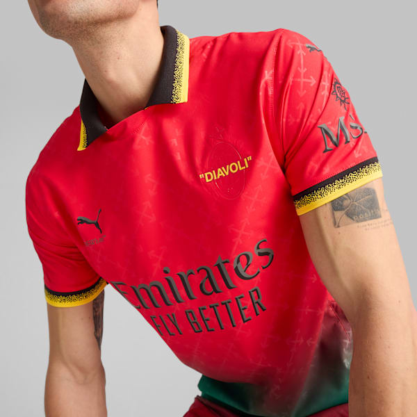 Jersey hombre AC MILAN x OFF-WHITE, For All Time Red-PUMA Black, large-MEX