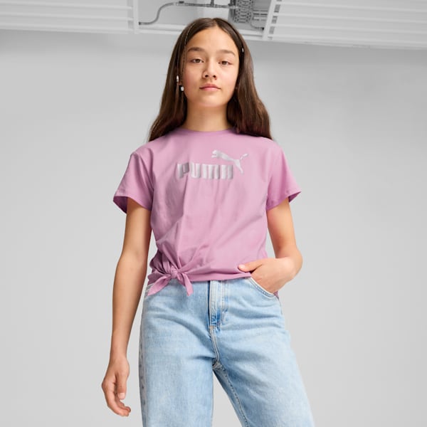 Essentials+ Logo Knotted Tee Youth, Mauved Out, large-ZAF