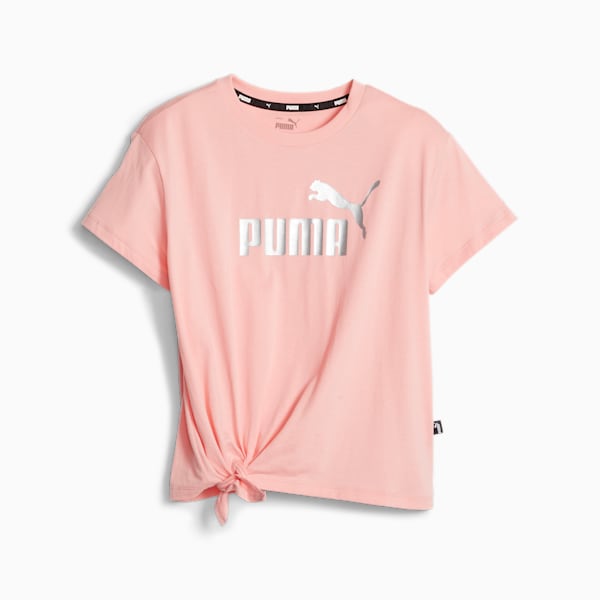 Essentials+ Logo Knotted Tee Youth, Peach Smoothie, large-ZAF