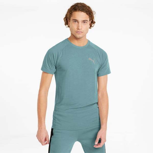 Evostripe Men's Tee, Mineral Blue, large-ZAF
