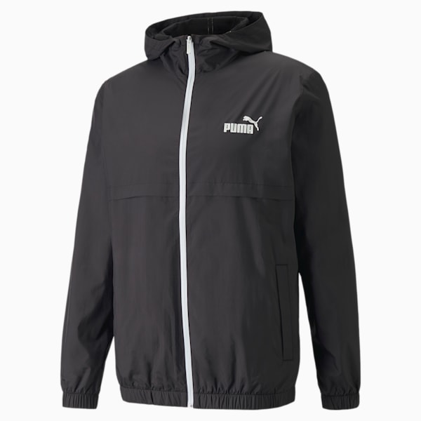 Essentials Solid Windbreaker Jacket Men, Puma Black, large-ZAF