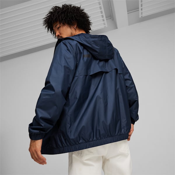 Essentials Solid Windbreaker Jacket Men, Club Navy, large-ZAF
