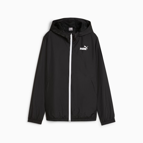 Essentials Solid Windbreaker Jacket Women, PUMA Black-All Black, large-ZAF