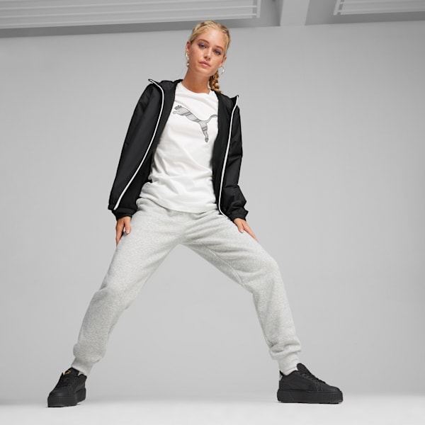 Essentials Solid Windbreaker Jacket Women, PUMA Black-All Black, large-ZAF