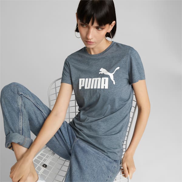 Remera Essentials Logo jaspeada para mujer, Evening Sky, large-ARG
