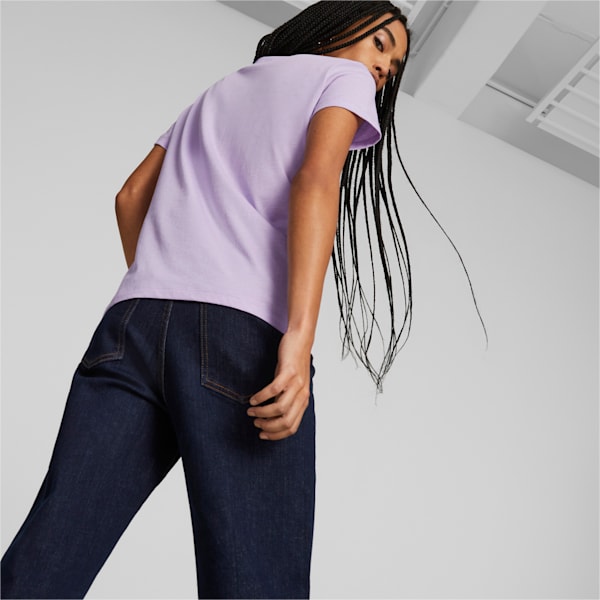 Remera Essentials Logo jaspeada para mujer, Vivid Violet, large-ARG