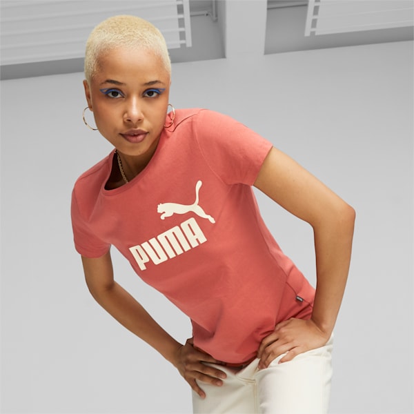 Essentials+ Metallic Logo Women's Tee, Astro Red, large-ZAF