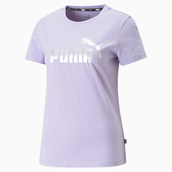 Essentials+ Metallic Logo Women's Tee, Vivid Violet, large-ZAF