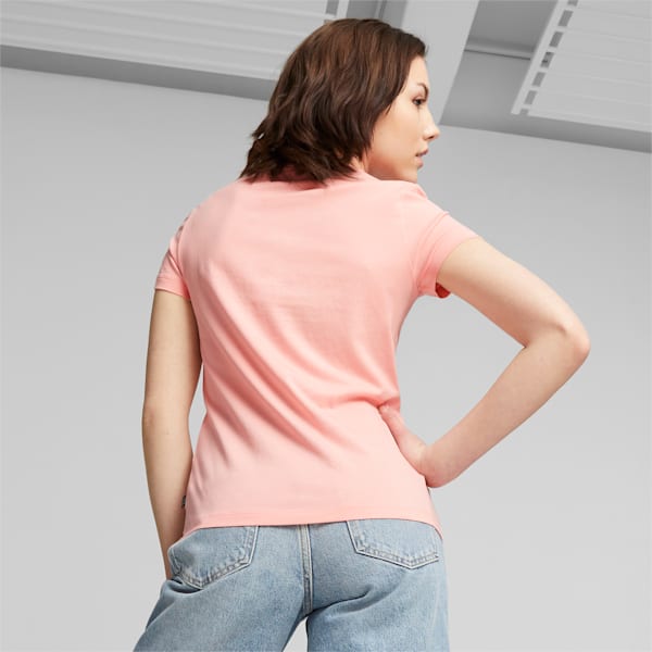 Essentials+ Metallic Logo Women's Tee, Peach Smoothie, large-ZAF
