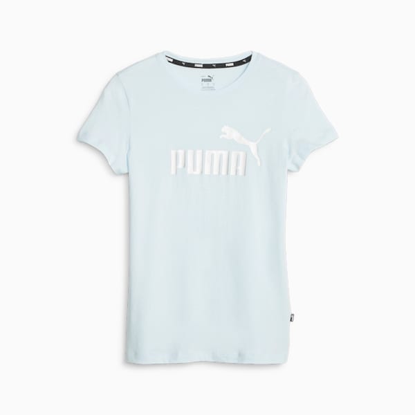 Essentials+ Metallic Logo Women's Tee, Icy Blue, large-ZAF