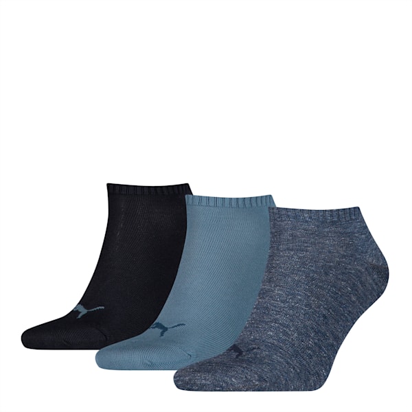 Pack de 3 Medias tobilleras lisas unisex, denim blue, large-ARG