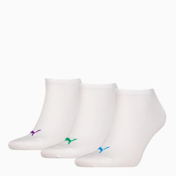 Pack de 3 Medias tobilleras lisas unisex, white combo, large-ARG