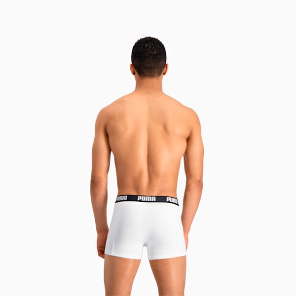 PUMA Basic Men's Boxers 2 Pack, white / black, large-ZAF