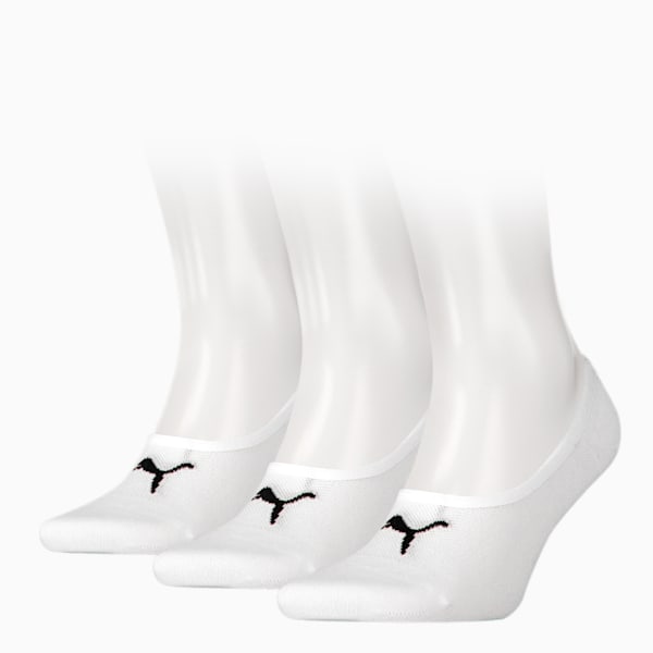PUMA Unisex Footie 3 Pack, white, large-MEX