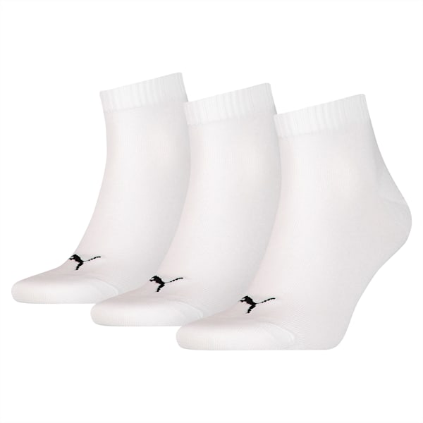Pack de 3 Medias tobilleras lisas unisex, white, large-ARG