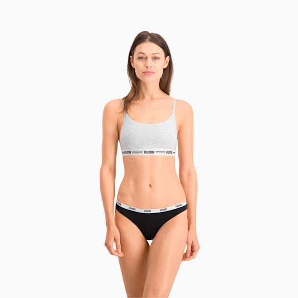 PUMA Women's String 3 Pack, white / grey / black, large-ZAF