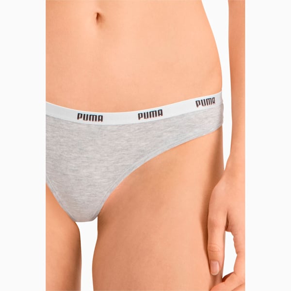 PUMA Women's String 3 Pack, white / grey / black, large-ZAF