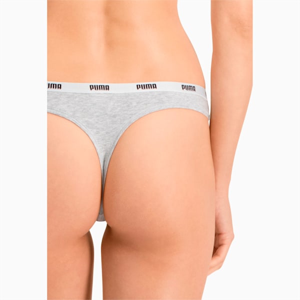 PUMA Women's String 3 Pack, white / grey / black, large-ZAF