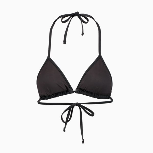 PUMA Swim Women's Triangle Bikini Top, black, large-MEX