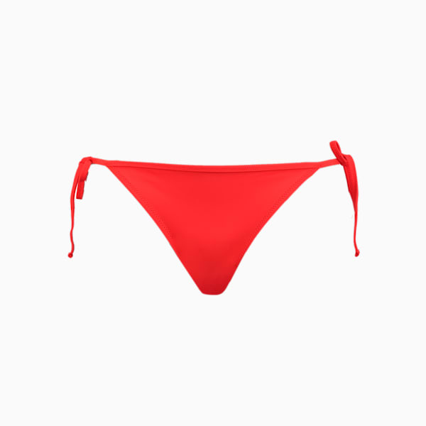 PUMA Swim Women's Bikini Bottoms Side Tie, red, large-MEX