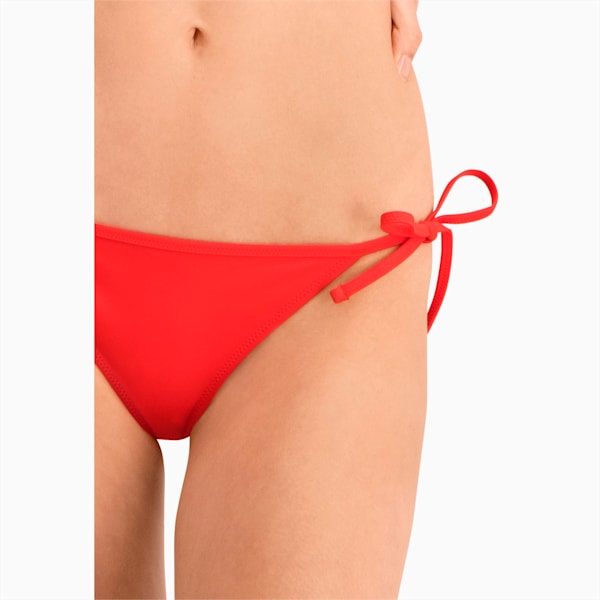 PUMA Swim Women's Bikini Bottoms Side Tie, red, large-MEX